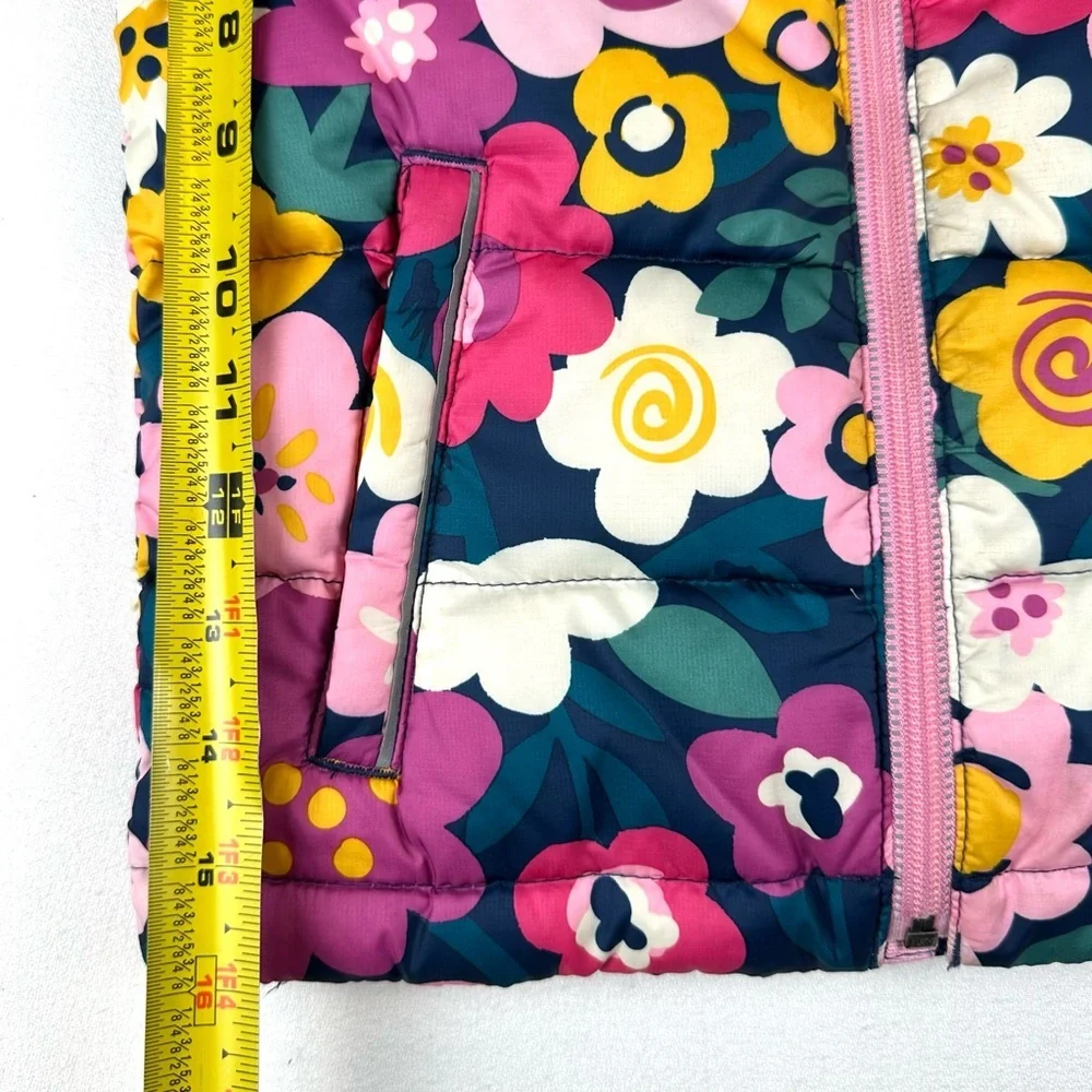 Hanna Andersson Quilted Floral Puffer Vest Sz 5